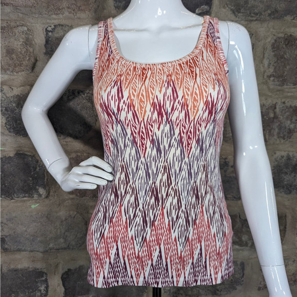 Sonoma Everyday Tank Top Woman's Size Small Ribbed Multi Colored Pattern - Picture 1 of 11
